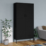 vidaXL Armadio Nero 90x50x180 cm in Acciaio