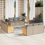 vidaXL Set Divani da Giardino 12 pz con Cuscini Beige in Polyrattan