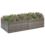 vidaXL Fioriera da Giardino Grigia 157x80x40 cm in Polyrattan