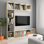 vidaXL Set Mobili Libreria/Porta TV 3 pz Rovere Sonoma 180x30x180 cm