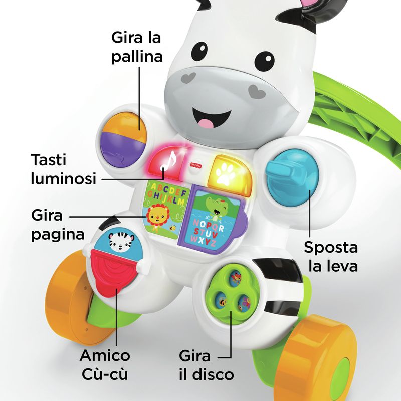 Mattel-Zebra-Primi-Passi-Spingibile-Giocattolo-Elettronico-Educativo-con-Musica-e-Suoni-per-Bambini-di-6---Mesi