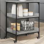 vidaXL Carrello da Cucina Grigio Sonoma 60x41x80,5cm Legno Multistrato