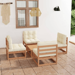 vidaXL Set Divani da Giardino 5 pz con Cuscini Legno Massello di Pino