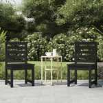 vidaXL Sedie da Giardino 2pz Nere 40,5x48x91,5cm Legno Massello Pino