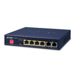 PLANET GSD-604HP switch di rete Non gestito Gigabit Ethernet [10/100/1000] Supporto Power over Ethernet [PoE] Blu (4-Por