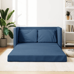 Divano Letto da Terra 2 in 1 Blu 112x174x55 cm Tessuto