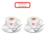 Illy set 2 tazze da cappuccino o latte macchiato con piattini