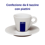 Set 6 tazzine caffe' espresso blu collection lavazza in porcellana con piattino