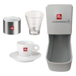 Kit illy 6 bicchierini 6 tazzine portacapsule e porta bustine zucchero