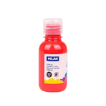 Bottiglia Tempera Milan 125ml - Tappo Dispenser - Asciugatura Rapida - Miscelabile - Colore Rosso