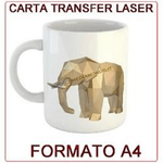 CARTA TRANSFER A4 - PER MATERIALI RIGIDI - PER STAMPANTE LASER - 5 FOGLI