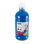 Bottiglia Tempera Milan 500ml - Tappo Dispenser - Asciugatura Rapida - Miscelabile - Colore Blu Ciano