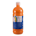 Bottiglia Tempera Milan 1000ml - Tappo Dispenser - Asciugatura Rapida - Miscelabile - Colore Arancio