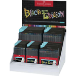 Faber-Castell Espositore Black Edition con 36 astucci colorati assortiti - Mina super morbida - Legno nero - Ideale per