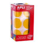 Apli Gomets XL Rotondo Ø 33mm Adesivo Permanente Giallo - 59 Fogli Preforati - 708 Gomets per Rotolo