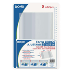 Dohe Confezione da 5 Copertine Protettive per Libri - Patta Adesiva Riposizionabile - Dimensioni 31x53 cm - Materiale PVC 120 micron