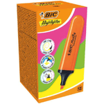 Pennarello Piatto Fluorescente Bic Marking Evidenziatore - Punta a Scalpello - Tratto tra 170 e 480 mm - Inchiostro a Base Acqua - Colore Arancione