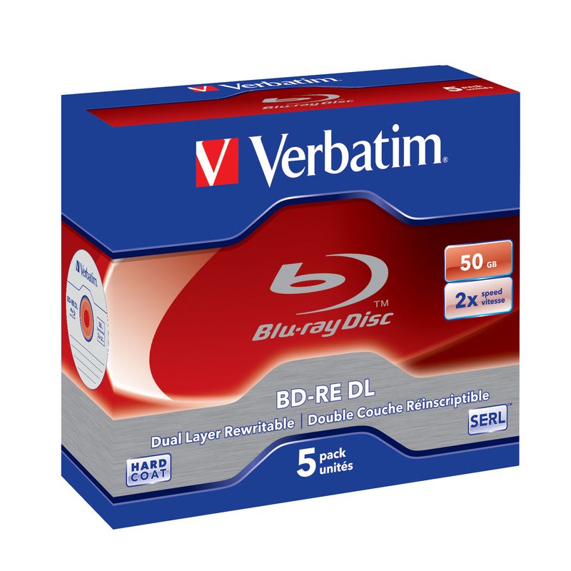 Verbatim-BD-RE-DL-50GB-2-x-5-Pack-Jewel-Case-5-pz