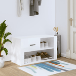 Scarpiera Bianco Lucido 80x35x45 cm in Legno ingegnerizzato