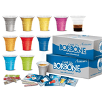 10 kit accessori caffe' borbone muticolor per caffe' 150 pezzi