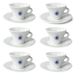 Set 6 tazze da cappuccino con piattino caffe' borbone