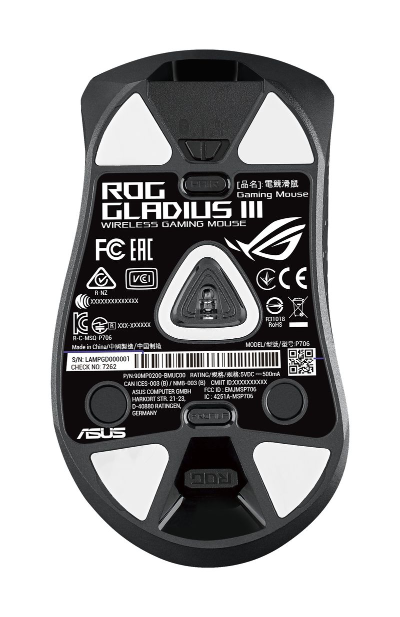 ASUS-ROG-Gladius-III-Wireless-mouse-Mano-destra-RF-Wireless---Bluetooth---USB-Type-A-Ottico-19000-DPI