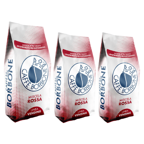 Caffe borbone in grani miscela rossa linea vending confezione da 3 kg