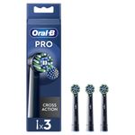 Braun Oral-B Testine Di Ricambio Pro Cross Action Black, 3 Testine