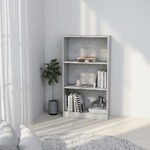 vidaXL Libreria a 3 Ripiani Cemento 60x24x109 cm in Legno ingegnerizzato