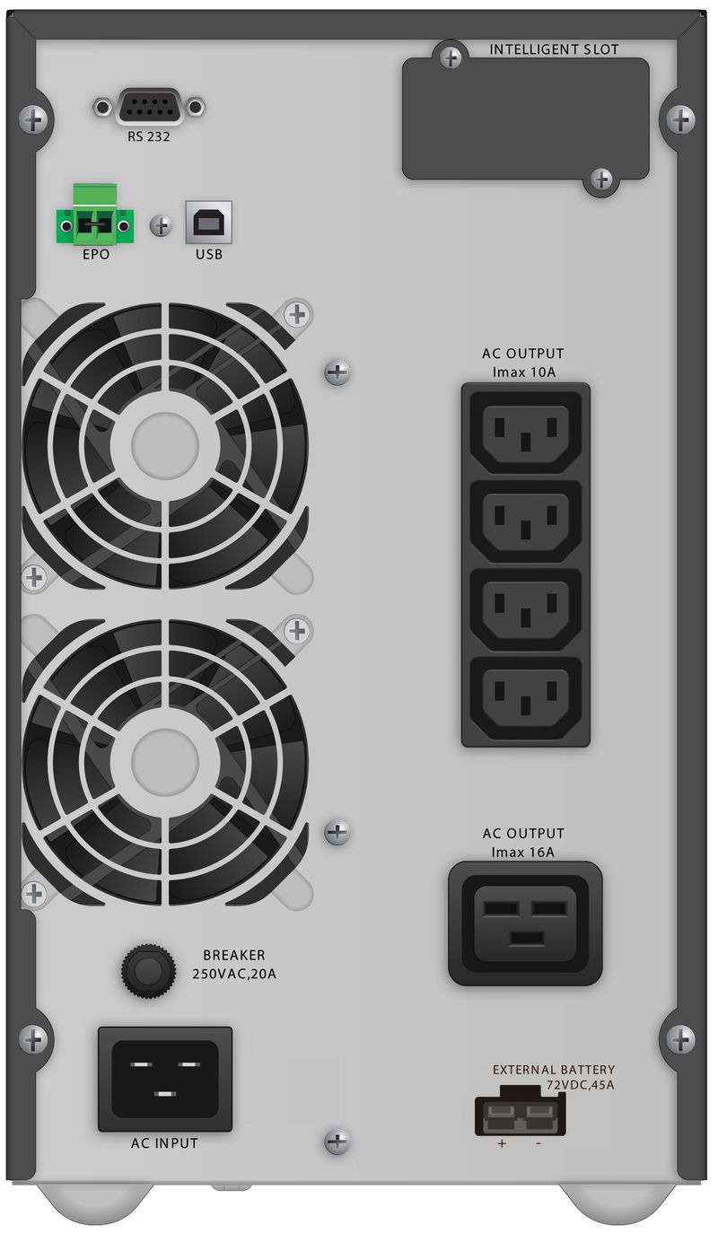 PowerWalker-VFI-3000-TGB-gruppo-di-continuitAƒA --UPS--Doppia-conversione--online--3-kVA-2700-W-5-presa-e--AC--VFI-3000-