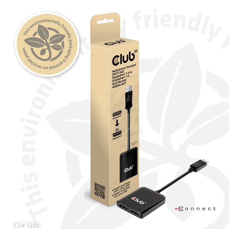 a€¢-Eingang--DisplayPort-Stecker-a€¢-Ausgang--2x-DisplayPort-Buchse-a€¢-UnterstA¼tzt-Dual-Display-3840x2160-60HZ-a€¢-Unt
