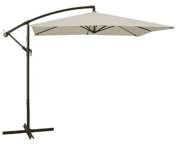 VERDELOOK Ombrellone a Braccio con Struttura in Metallo Verniciato, 2x3 m, Ecru