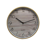 Orologio da Ufficio Bismark Cornice Effetto Legno - Cornice in Plastica - Lente in Vetro - Lancette in Alluminio - Quadr