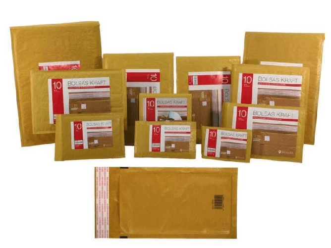 Borsa imbottita Bismark Kraft N. 14 180x265mm - Rivestimento interno in foglio di bolle d'aria - Chiusura autoadesiva -