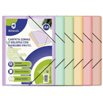 Cartella in plastica con copertina Kanguro personalizzabile in formato A4 colori pastello assortiti.