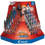 Pilot Naruto Display da 24 penne Clicker Frixion + 24 penne a sfera Frixion - Cancellabili - Ricaricabili - Colori assor