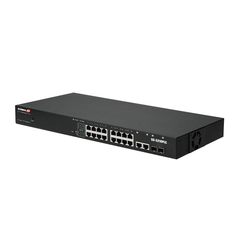 Edimax-GS-5216PLC-switch-di-rete-Gestito-Gigabit-Ethernet--10-100-1000--Supporto-Power-over-Ethernet--PoE--Nero