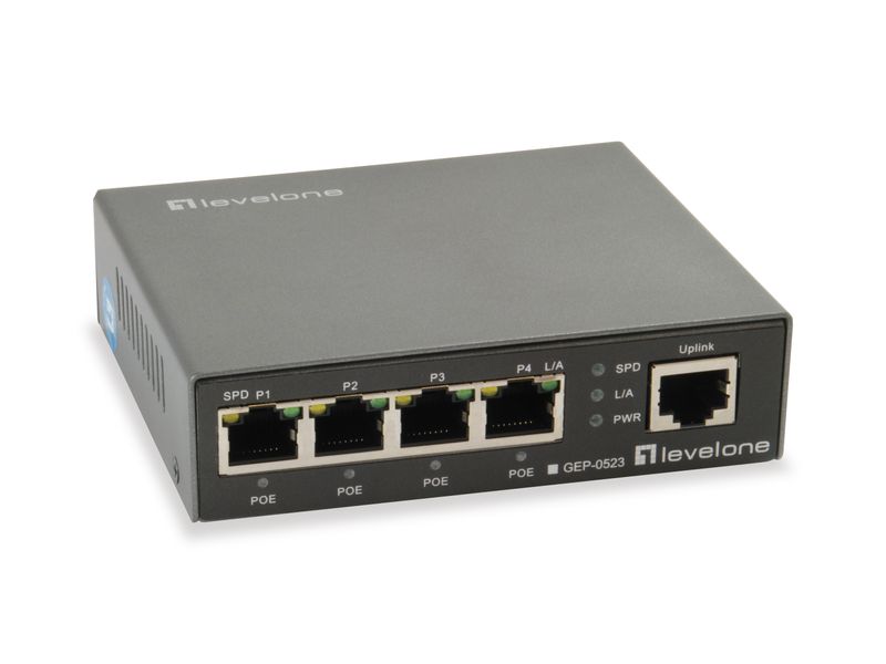 LevelOne-GEP-0523-switch-di-rete-Gigabit-Ethernet--10-100-1000--Supporto-Power-over-Ethernet--PoE--Nero