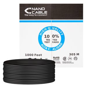 Nanocable 10.20.0504-EXT-BK cavo di rete Nero 305 m Cat6 U/UTP (UTP)