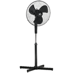 HOMCOM Ventilatore a Piantana a 3 Velocità con Altezza Regolabile, Angolo di Inclinazione a 80°, in PP, 60x60x90-120cm, Nero