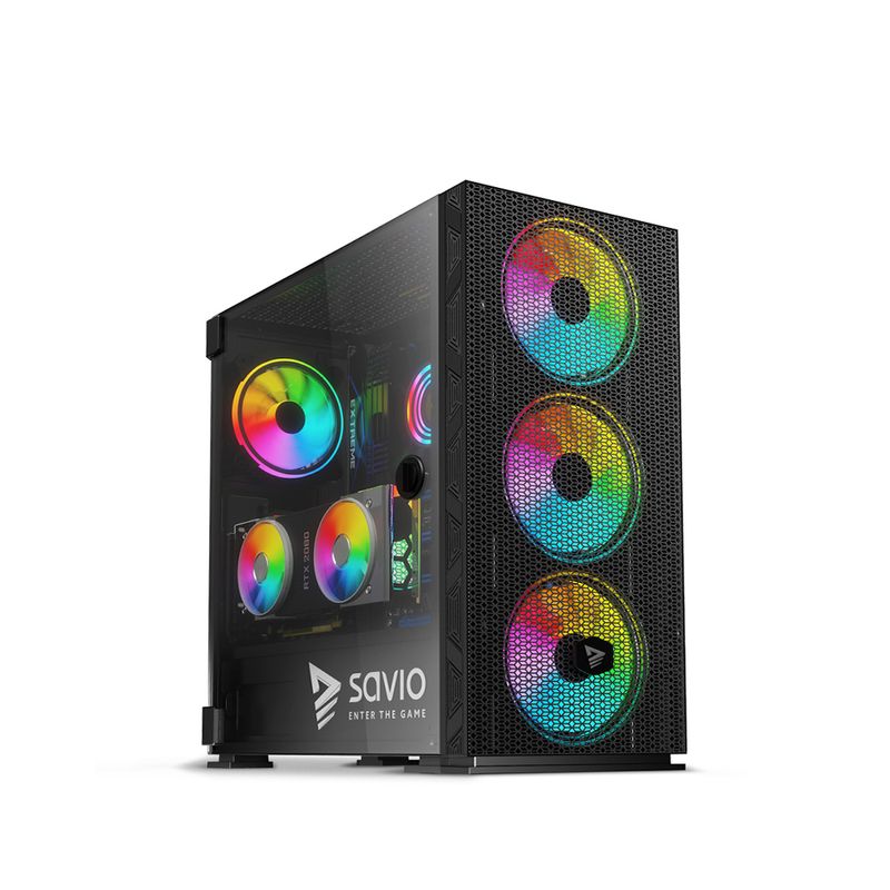 Custodia-computer-desktop-ATX-mATX-Savio-SAVGC-RAPTORX1-Nero-Multicolore