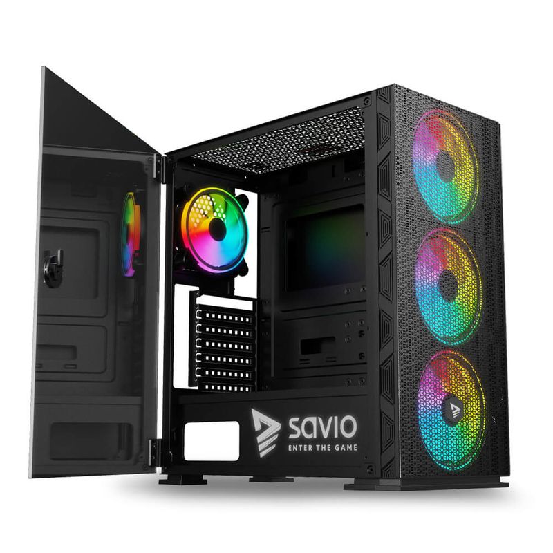 Custodia-computer-desktop-ATX-mATX-Savio-SAVGC-RAPTORX1-Nero-Multicolore