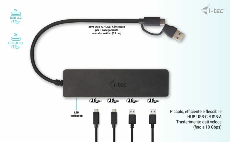 i-tec-Metal-USB-C-HUB-2x-USB-3.0---2x-USB-C