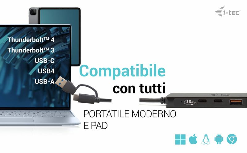 i-tec-Metal-USB-C-HUB-2x-USB-3.0---2x-USB-C