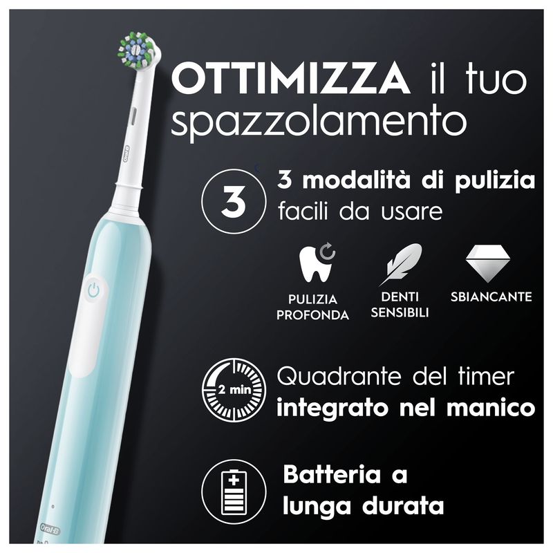 Oral-B-Pro-1-Sensitive-Clean-Adulto-Spazzolino-rotante-oscillante-Blu