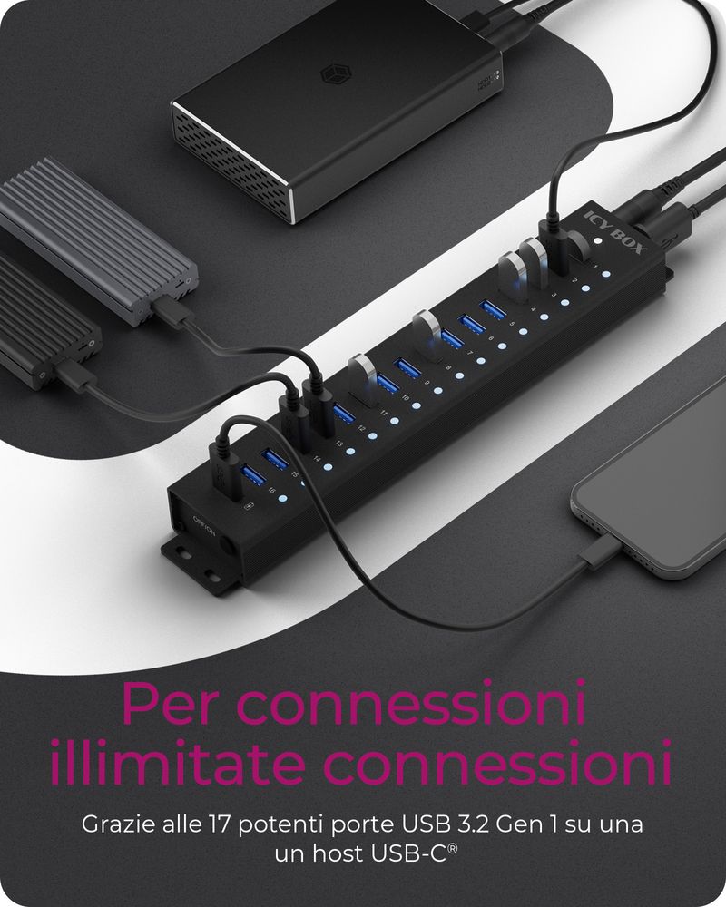 ICY-BOX-IB-HUB1717-U3-USB-3.2-Gen-1--3.1-Gen-1--Type-A-5000-Mbit-s-Nero