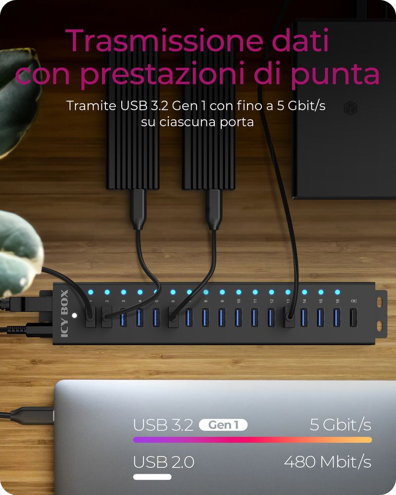 ICY-BOX-IB-HUB1717-U3-USB-3.2-Gen-1--3.1-Gen-1--Type-A-5000-Mbit-s-Nero