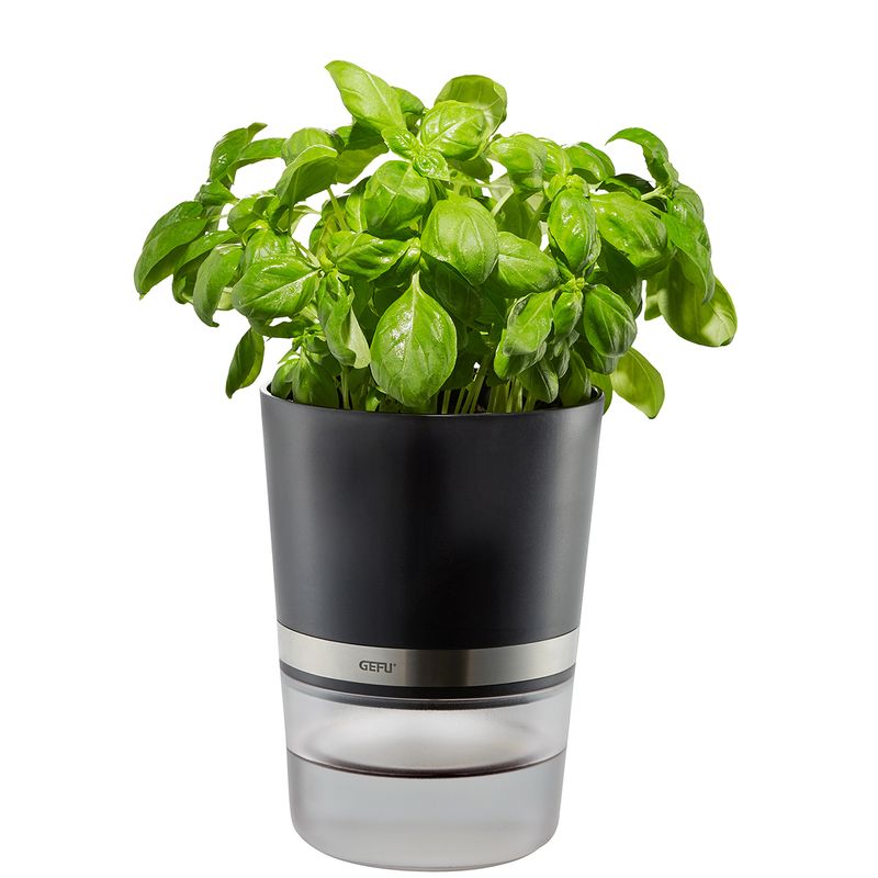 GEFU-BOTANICO-Vaso-per-erbe-aromatiche-Libera-installazione-Plastica-Stainless-steel-Nero