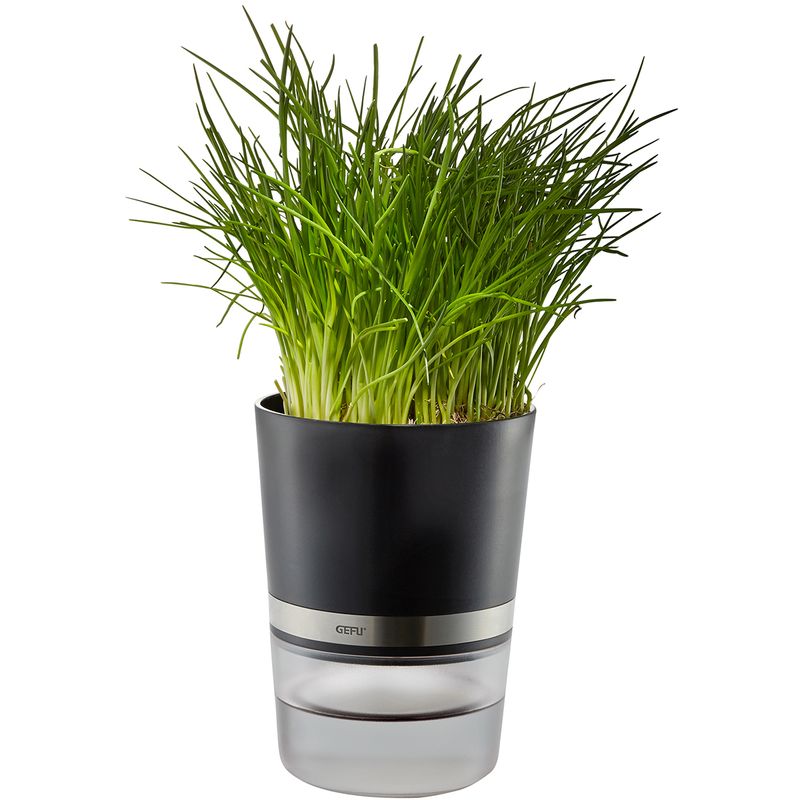 GEFU-BOTANICO-Vaso-per-erbe-aromatiche-Libera-installazione-Plastica-Stainless-steel-Nero