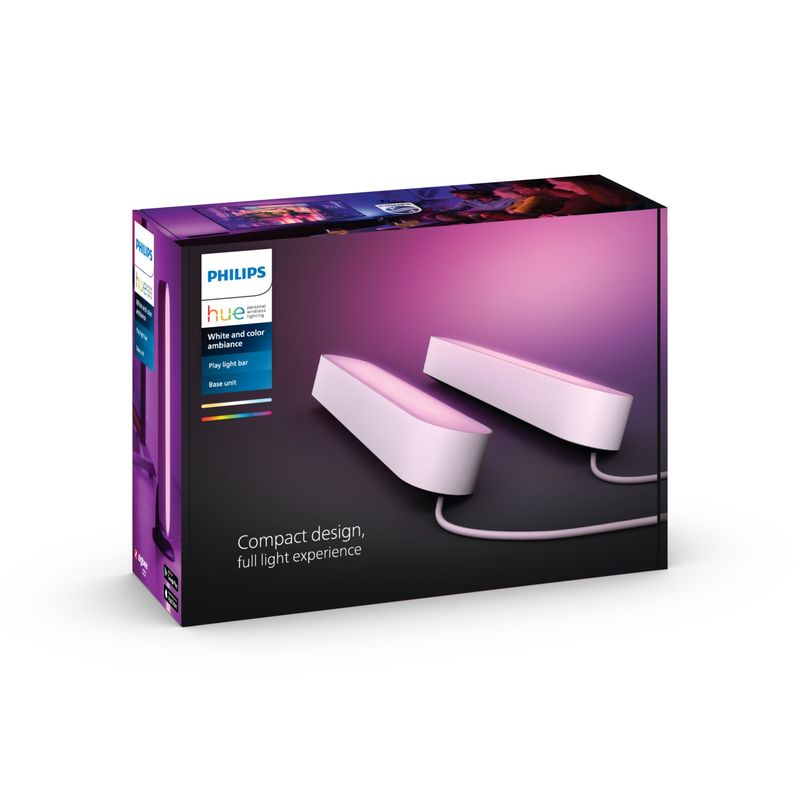 Philips-Hue-White-and-Color-ambiance-Play-Kit-Base-con-alimentatore-2-pezzi-Bianco